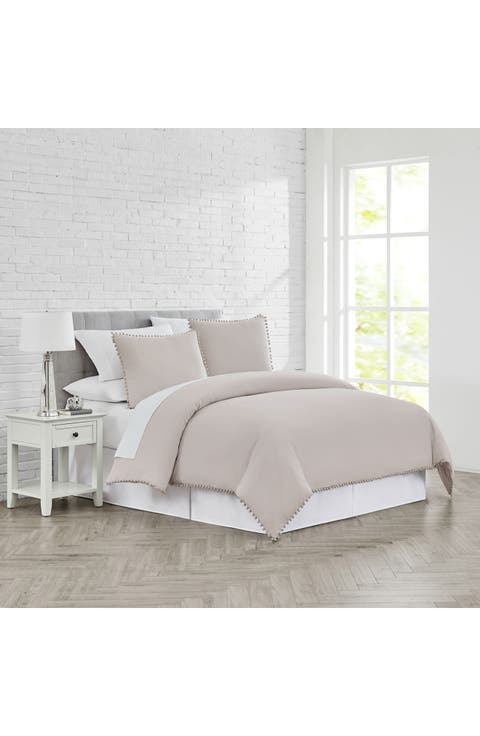 Classic Pompom Trimmed Duvet Cover Set