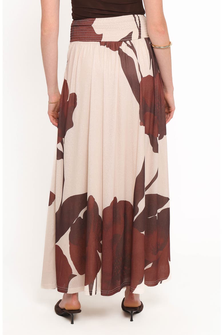 Cascade Print Maxi Skirt, Alternate, color, CREAM BROWN FLORAL