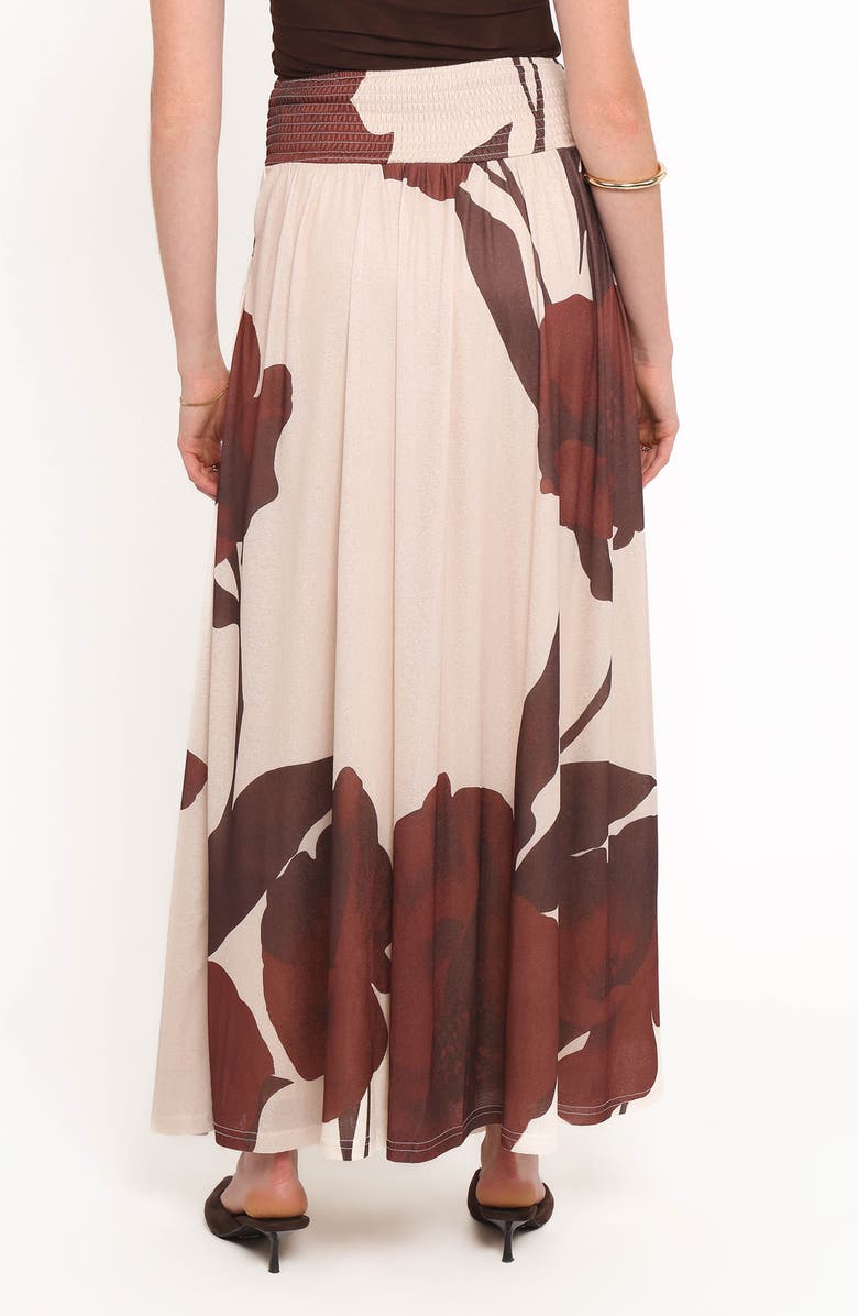 Petal & Pup Cascade Print Maxi Skirt, Alternate, color, Cream Brown Floral