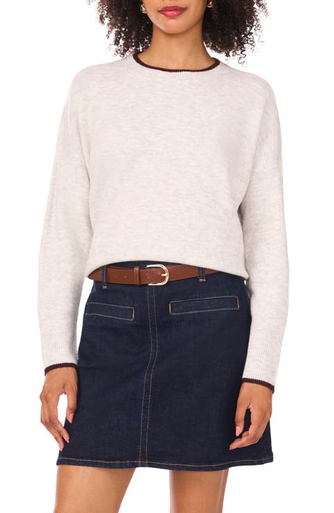 Tipped Crewneck Sweater (Regular 
Petite)