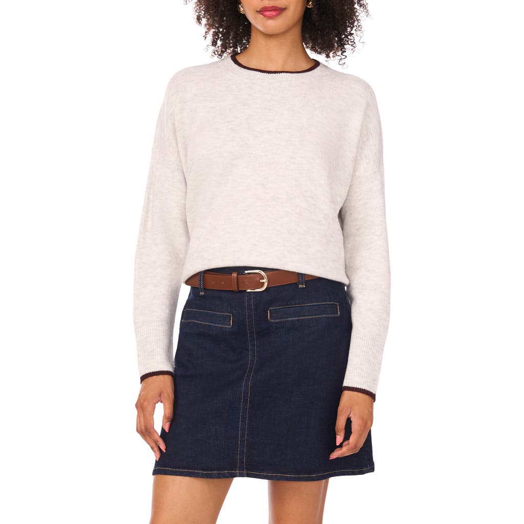 Vince Camuto Tipped Crewneck Sweater In Multi