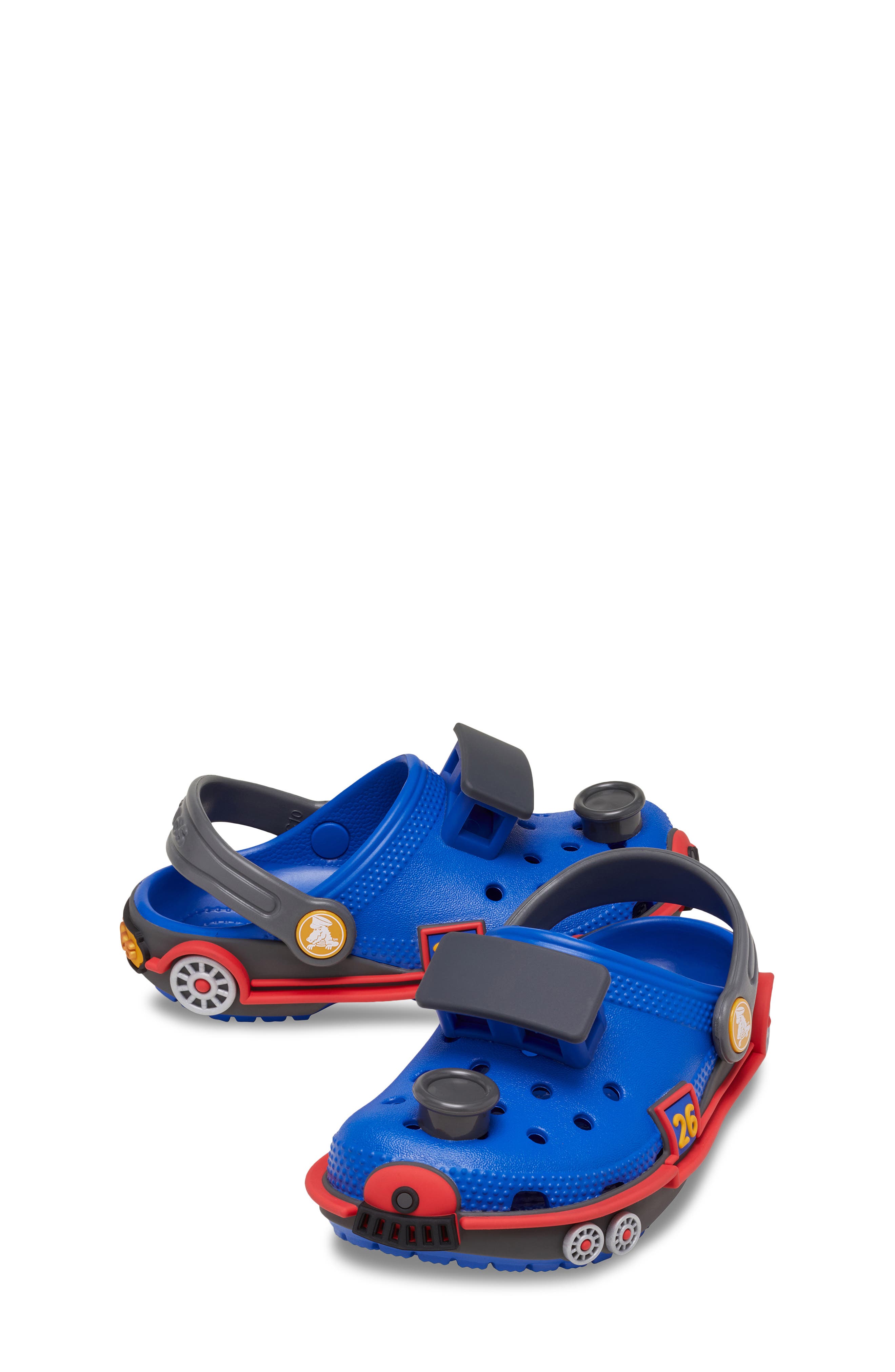CROCS Kids' Classic Train Clog, Alternate, color, Blue Bolt/Carbon