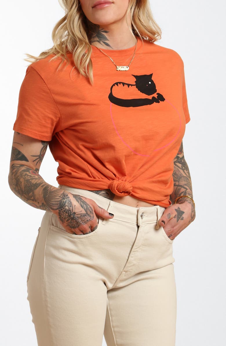 Brooklyn Industries Dodgiecat Cotton Graphic T-Shirt, Main, color, 