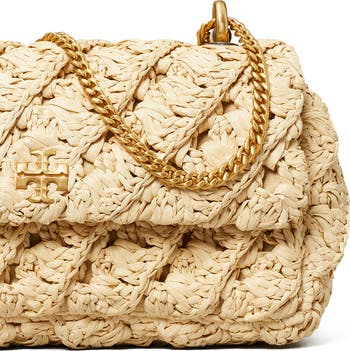 Kira Woven Raffia Convertible Shoulder Bag