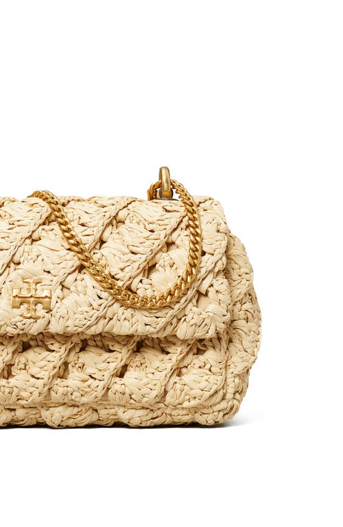 Tory Burch Kira Woven Raffia Convertible Shoulder Bag In Neutral