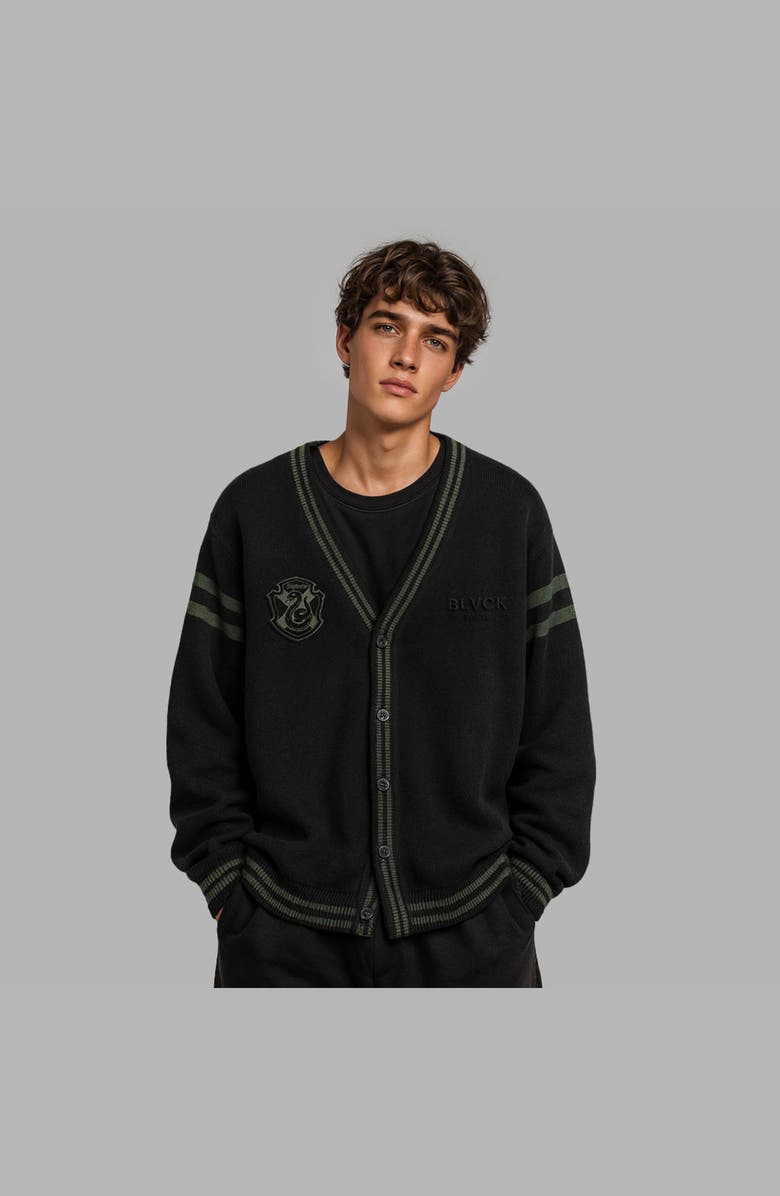 Blvck Harry Potter x Blvck Slytherin Cardigan, Alternate, color, Black/Green