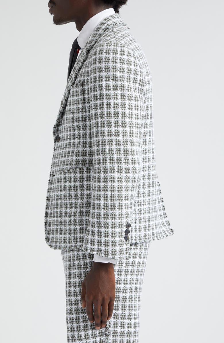 Thom Browne Unconstructed Fit Fray Edge Plaid Sport Coat, Alternate, color, 