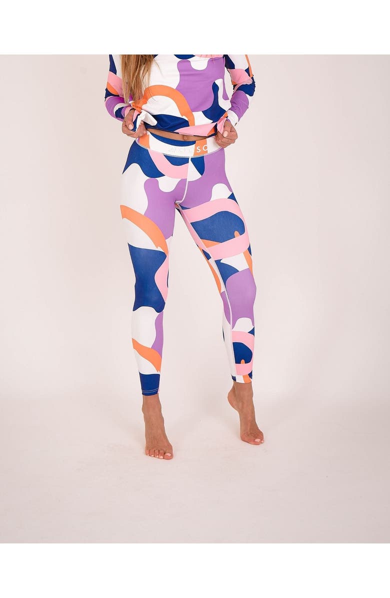 OOSC Lois Women's Blue White Pink Purple Base Layer Leggings, Main, color, Blue, White, Pink, Purple