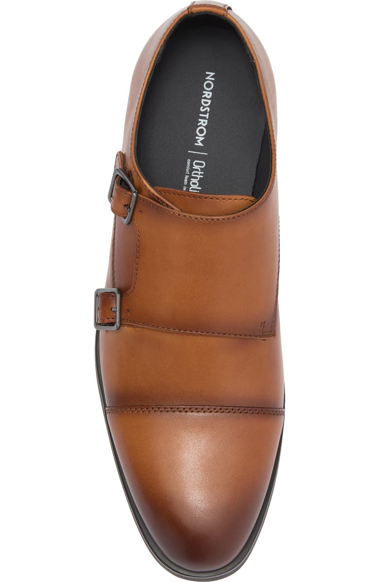 Nordstrom Edison Double Monk Strap Shoe, Alternate, color, Tan Chestnut