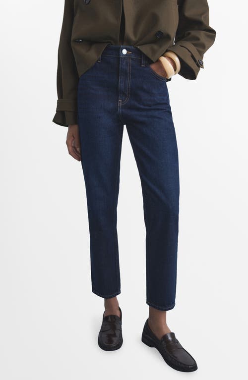 Mango Crop Mom Jeans In Blue