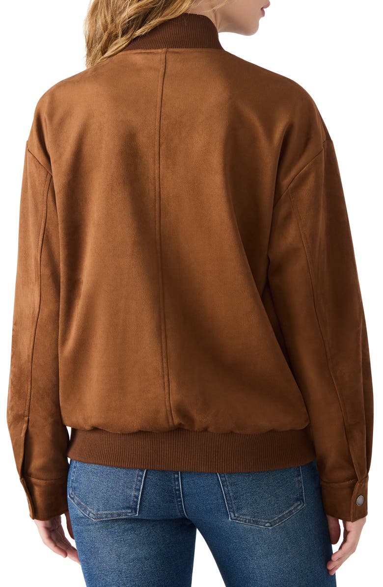 Steve Madden Dean Faux Suede Bomber Jacket, Alternate, color, Chicory Coffee