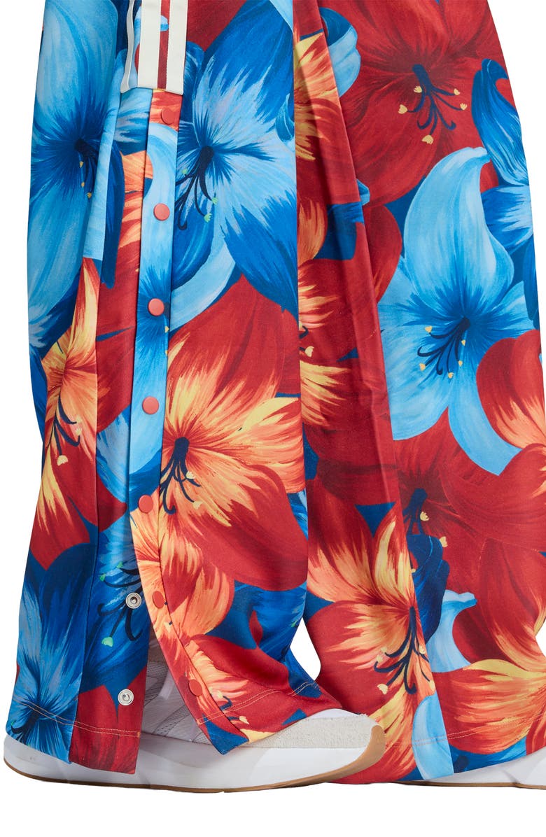 adidas x Farm Rio Wide Leg Track Pants, Alternate, color, Light Blue/ Red/ Cream White