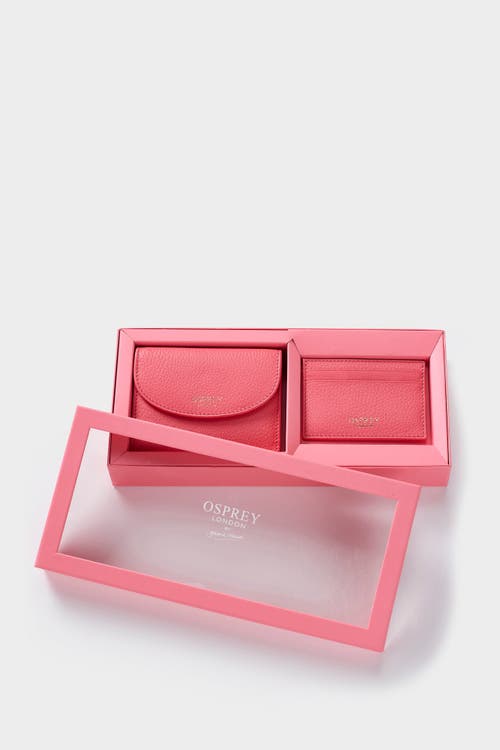 Osprey London The Tilly Leather Purse Gift Set In Pink