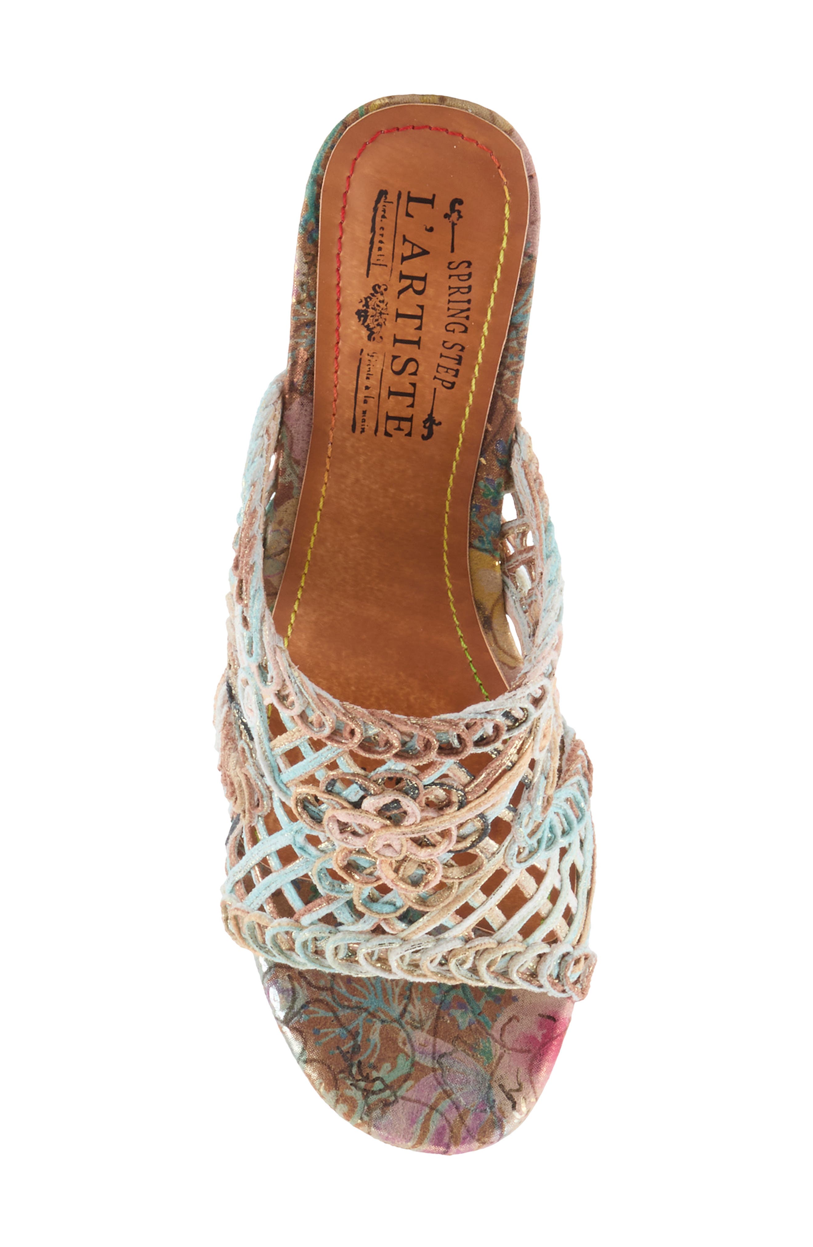L'Artiste by Spring Step Lacyloops Sandal, Alternate, color, Mint Green Multi