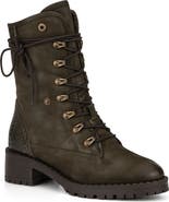 VINTAGE FOUNDRY Milan Faux Fur Lined Leather Lace-Up Boot