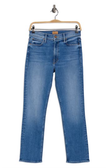 Mother The Dazzler Mid Rise Ankle Straight Leg Jeans In Blue