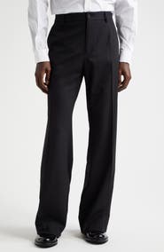 Dolce&Gabbana Pintuck Stretch Virgin Wool Straight Leg Pants