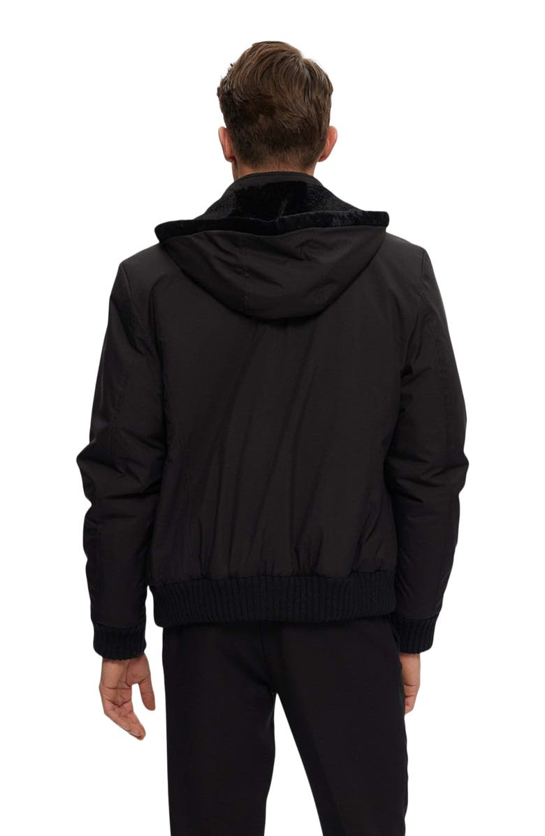 GORSKI Fabric Jacket With Lamb Lining, Alternate, color, Black/Black