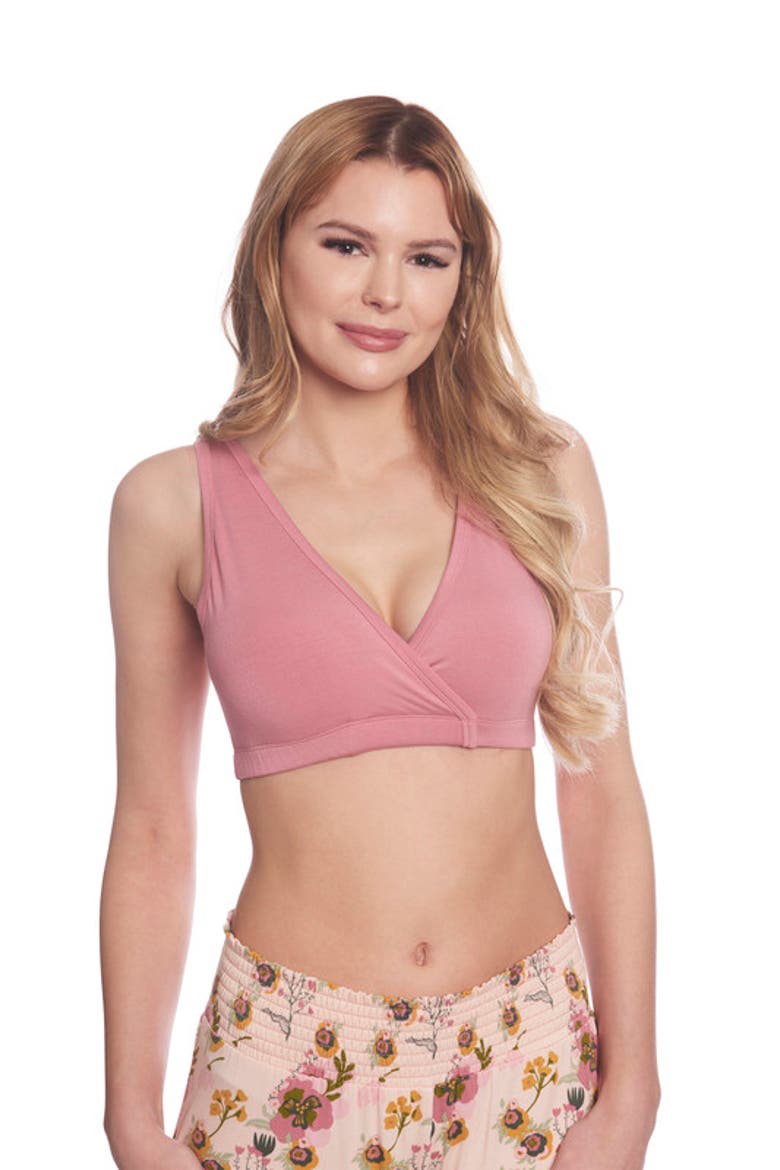 Paisley During & After 3-Piece Maternity/Nursing Sleep Bras, Alternate, color, Camellia