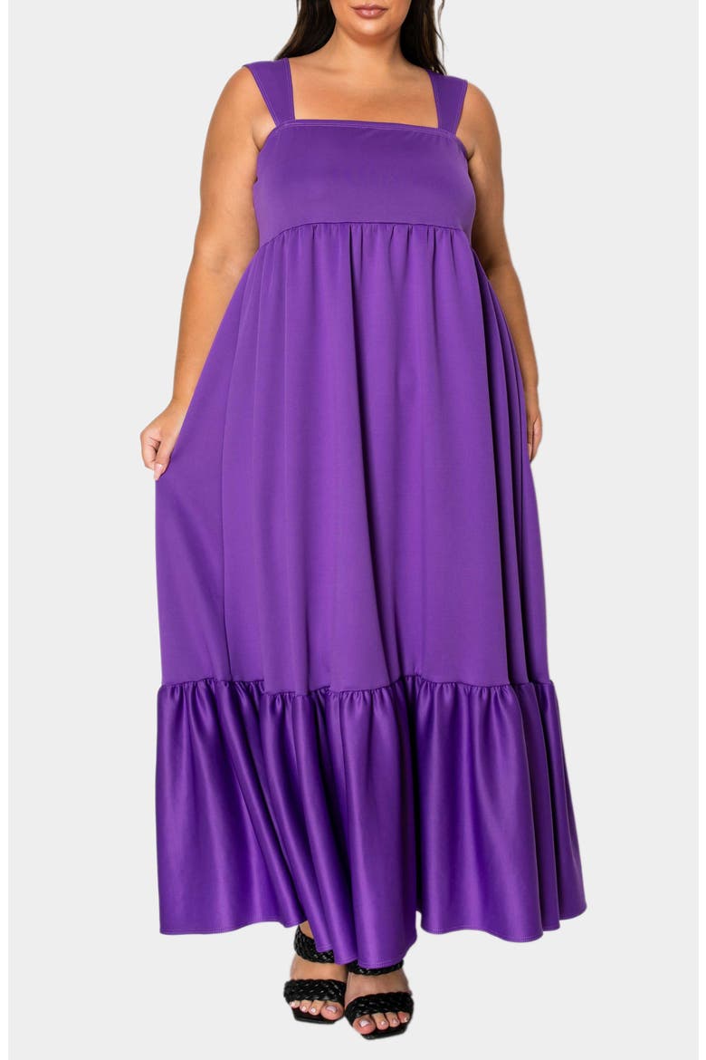 Angelika Ruffle Hem Sleeveless Maxi Dress, Alternate, color, PURPLE