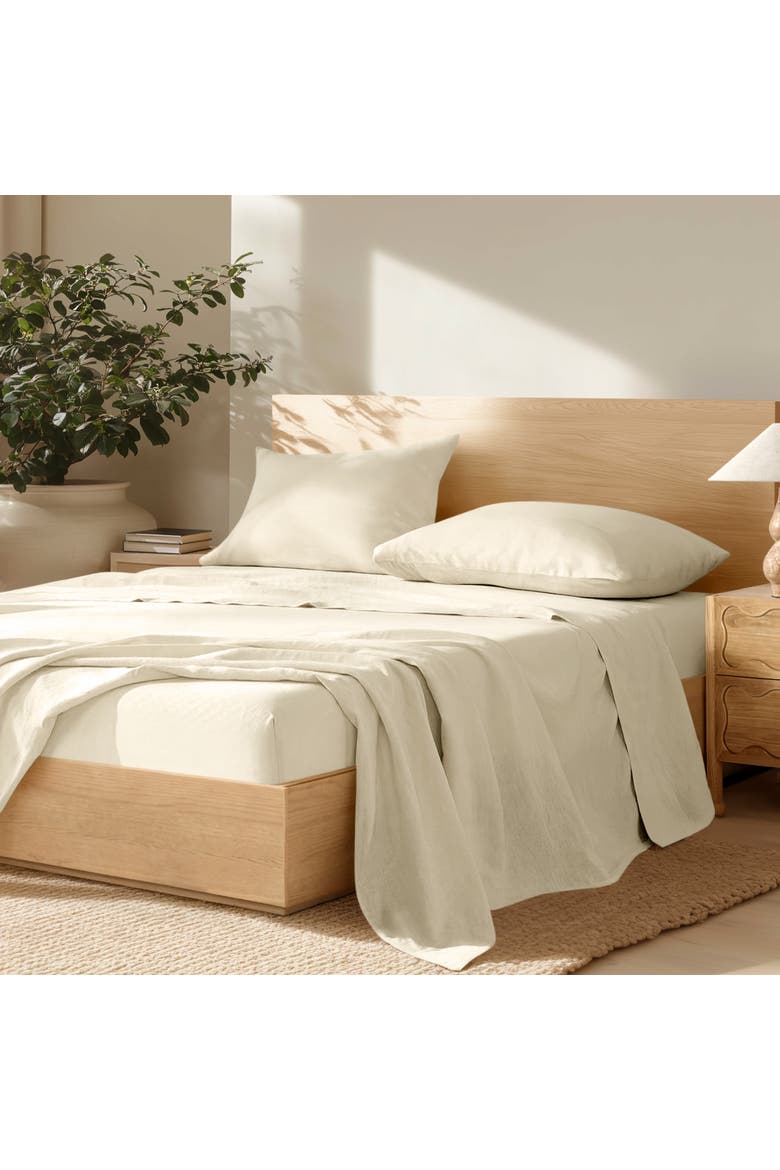 100% European Linen Sheet Set, Alternate, color, Natural