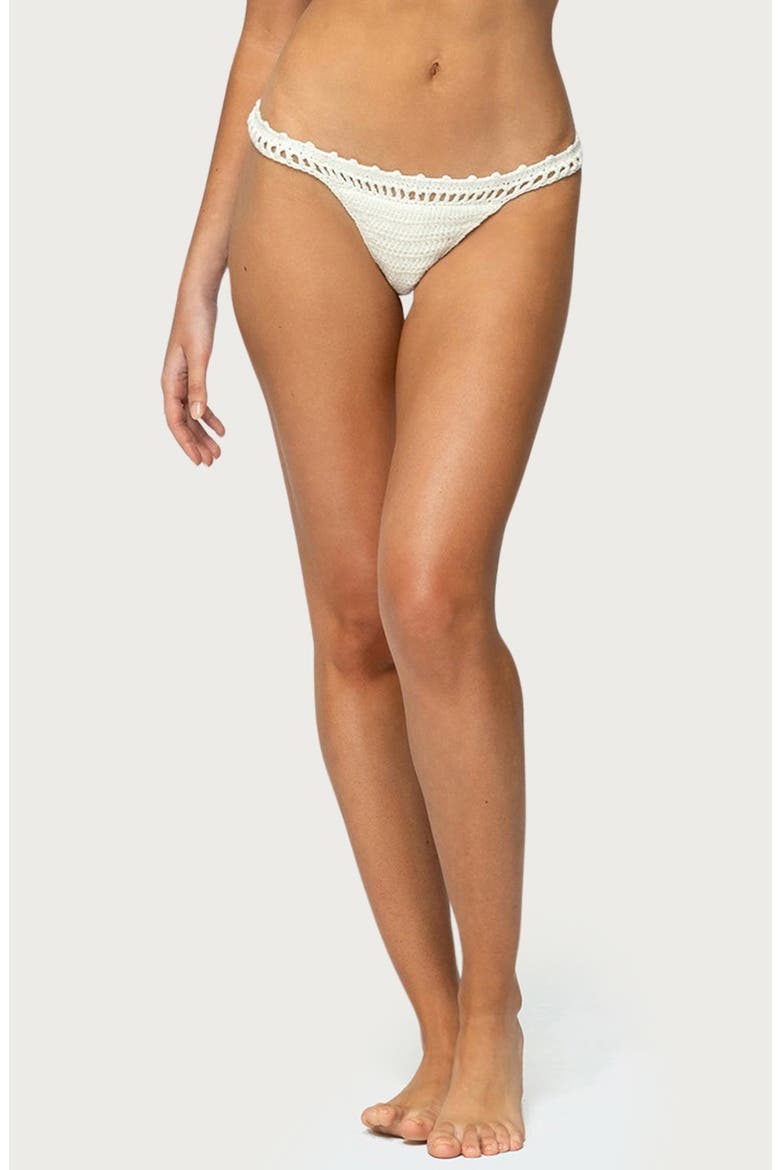 Enzo Crochet Bikini Bottoms, Alternate, color, WHITE