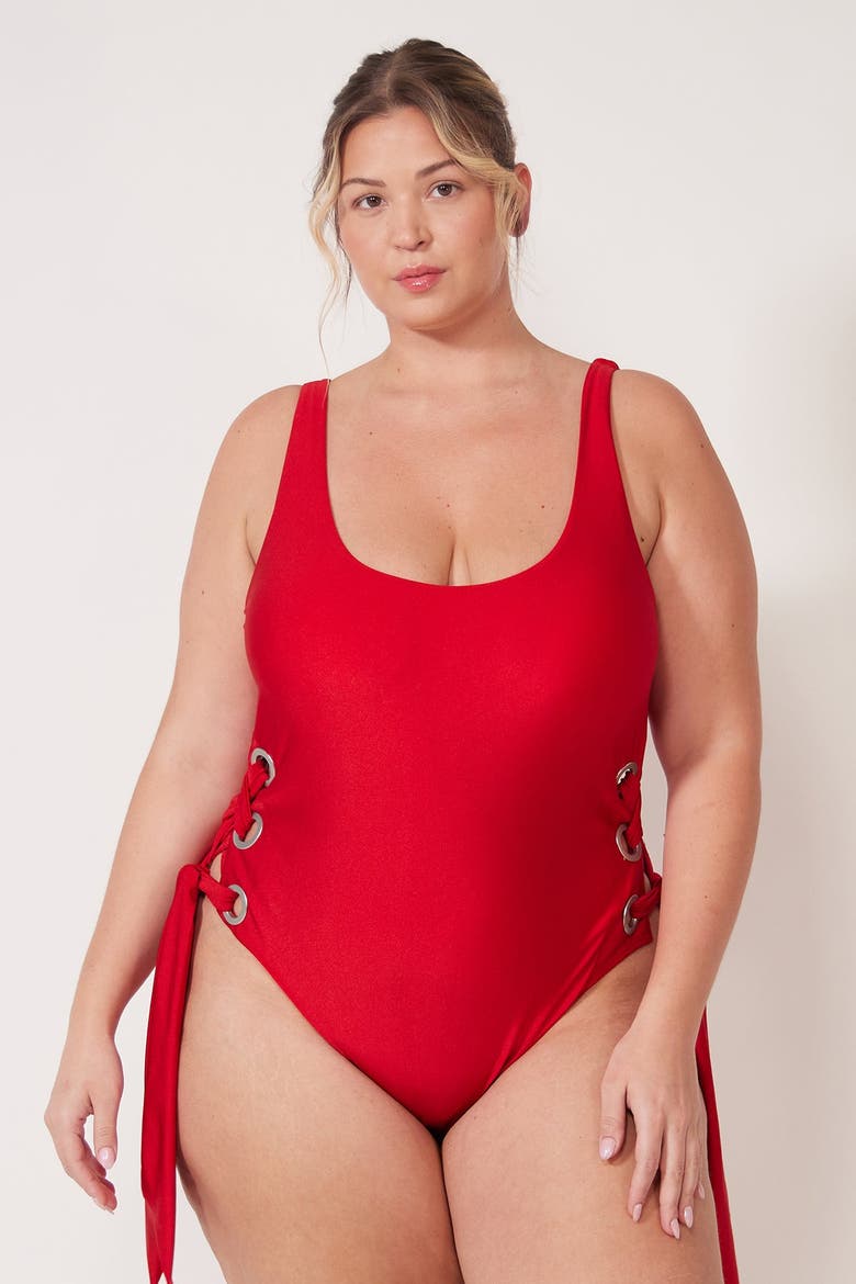 Andi One-Piece Swimsuit, Main, color, Crimson