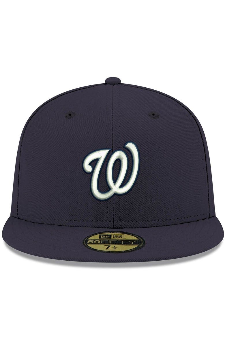 New Era Men's New Era Navy Washington Nationals White Logo 59FIFTY Fitted Hat, Alternate, color, 