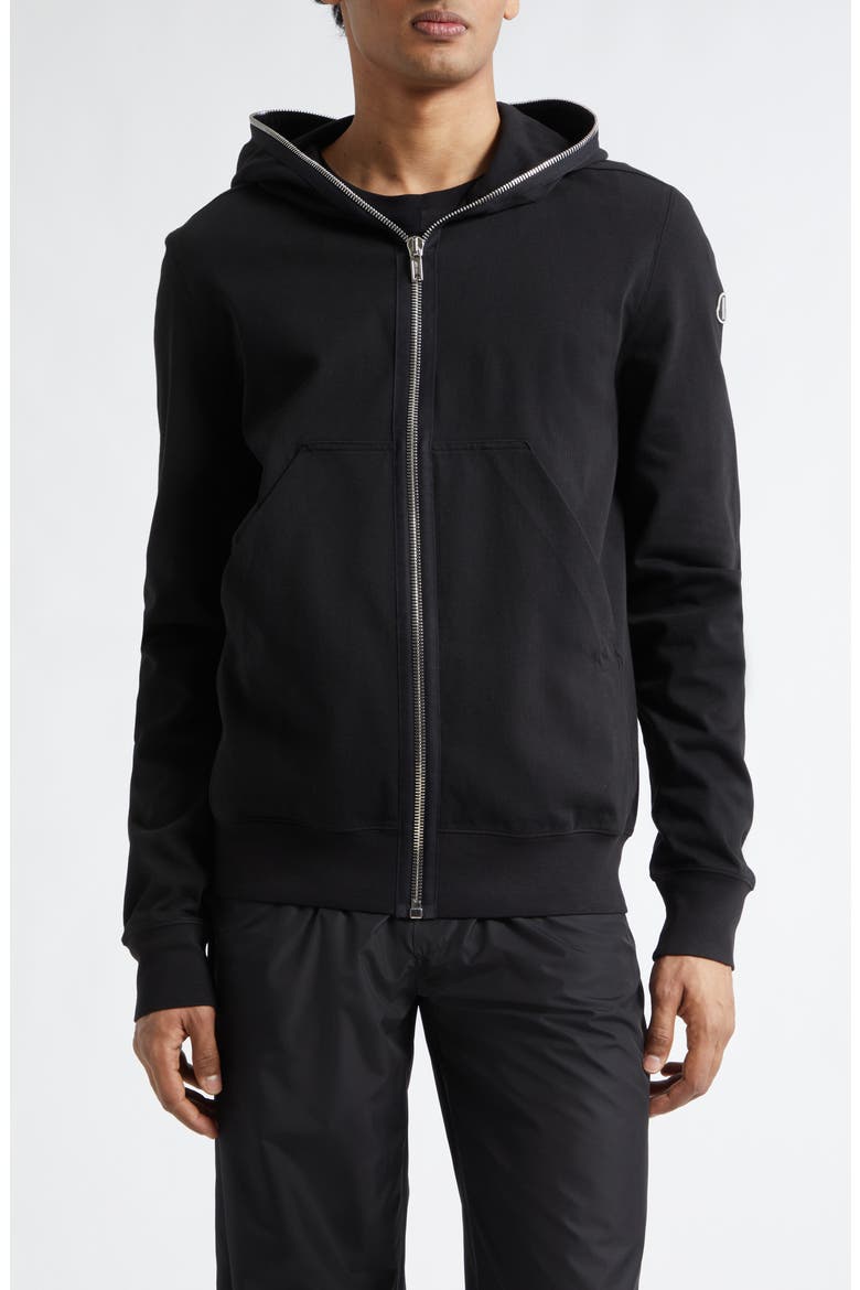 Cotton Zip Hoodie, Main, color, BLACK