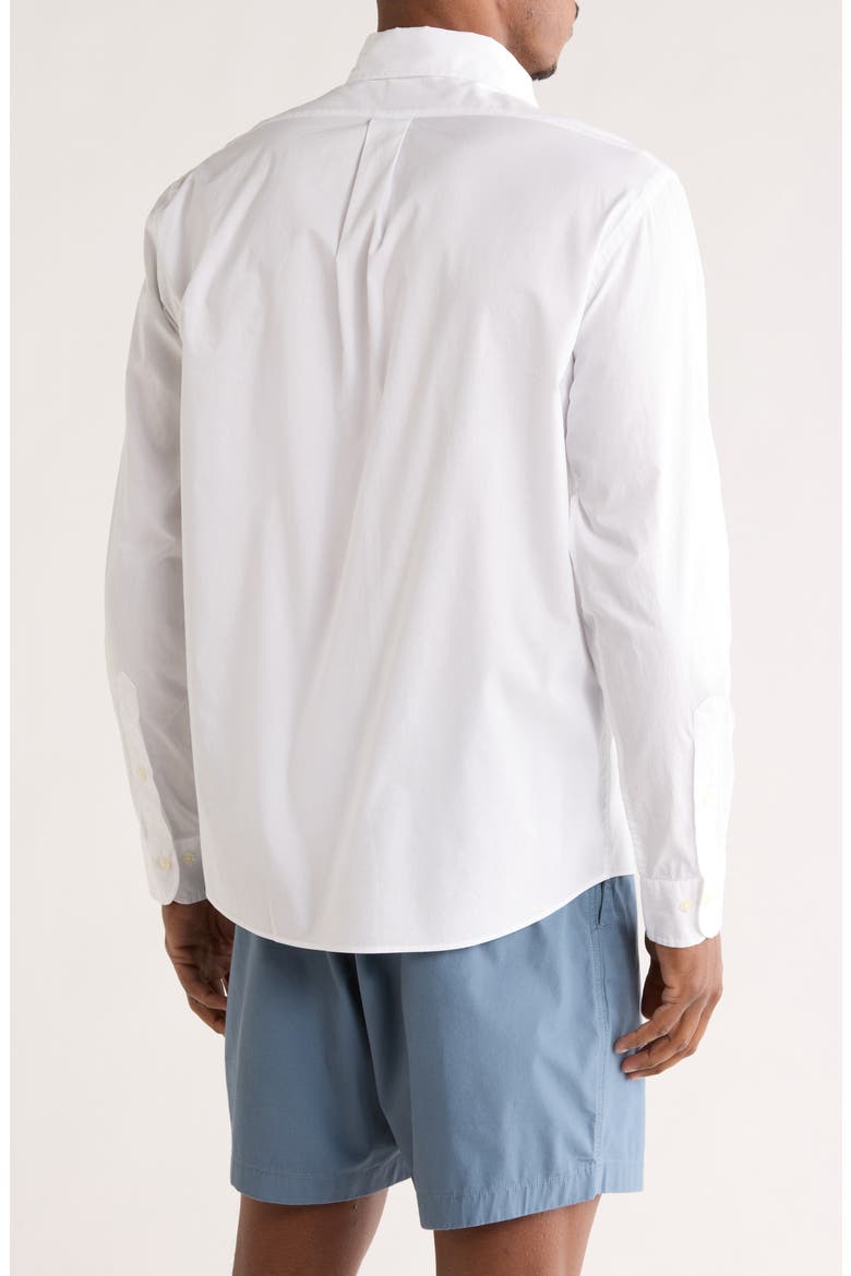 White Cotton Poplin Button-Down Shirt, Alternate, color, WHITE
