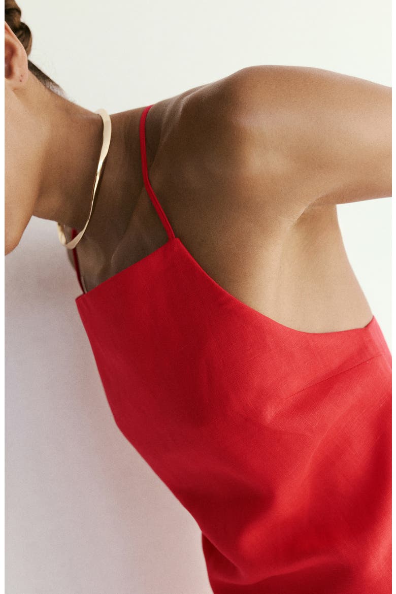 Square Neck Crop Top, Alternate, color, RED