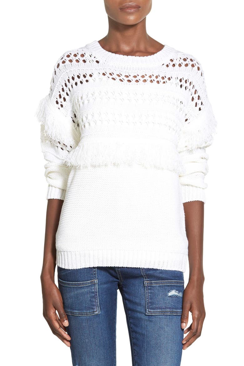 Openwork Pullover, Main, color, IVORY