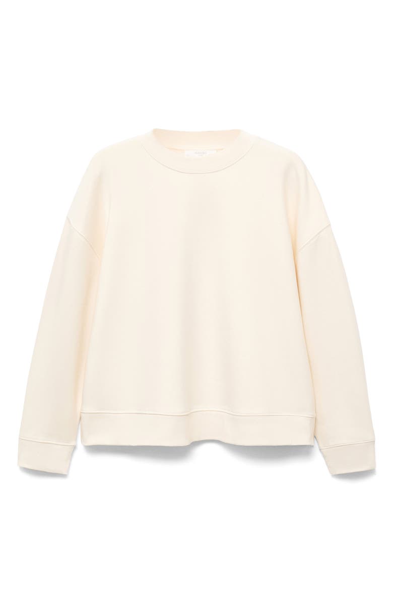 MANGO Crewneck Cotton Sweatshirt, Alternate, color, Vanilla