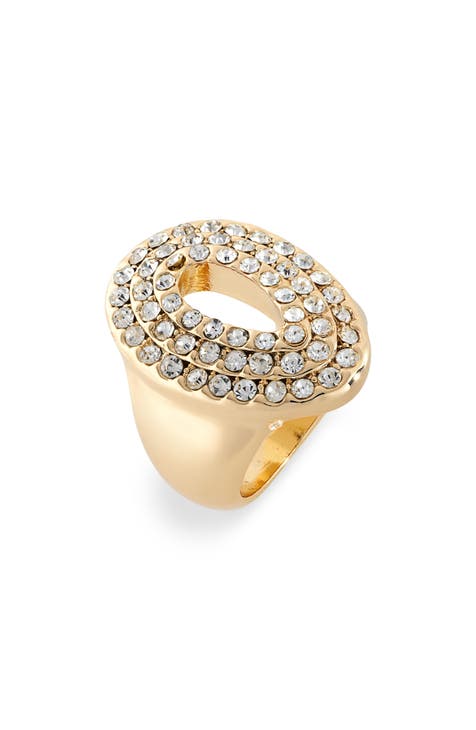 Pavé Crystal Oval Ring