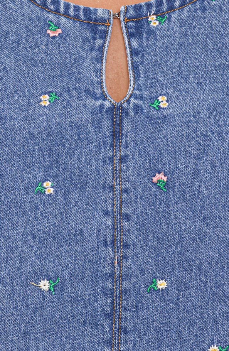 Petal & Pup Vesper Sleeveless Cotton Minidress, Alternate, color, Embroidered Denim