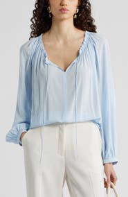 Nordstrom Gathered Tie Neck Top