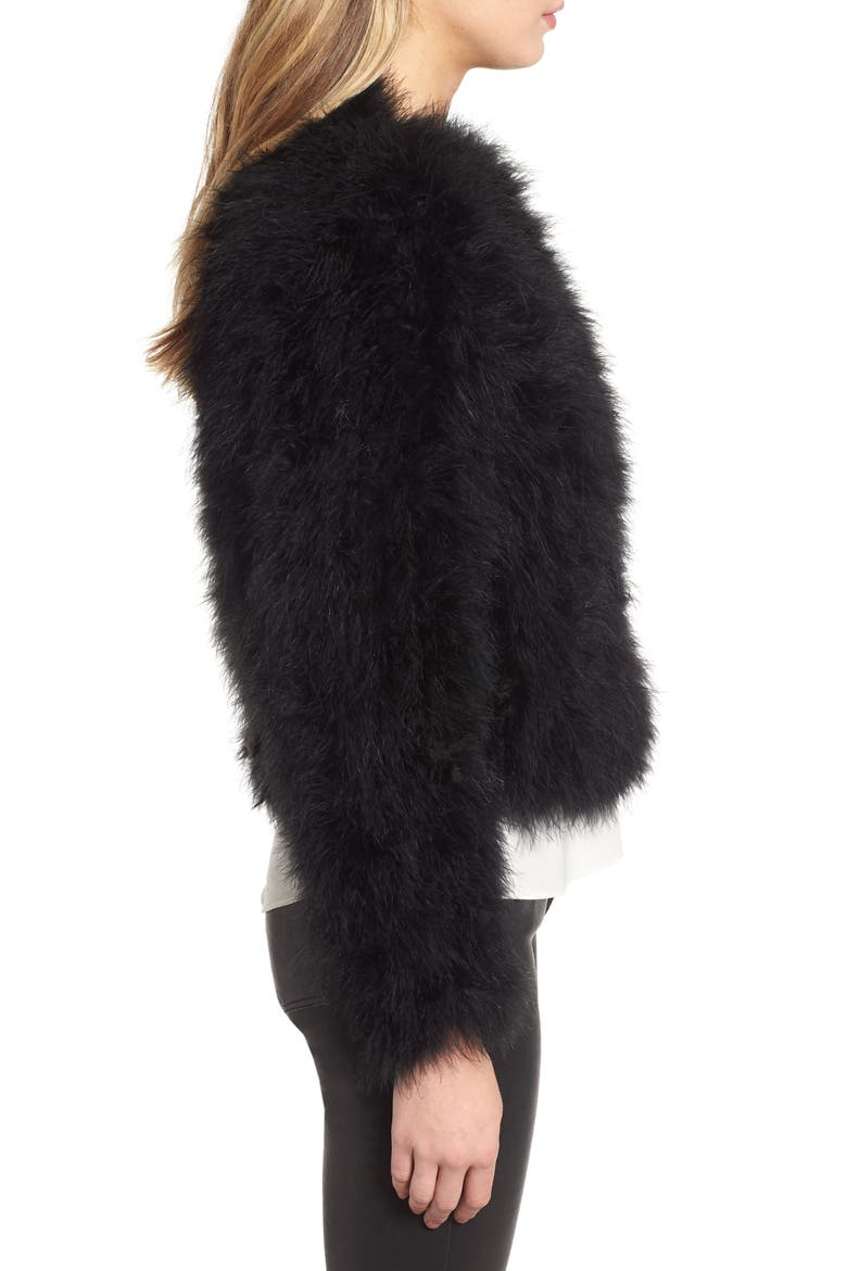 Feather Topper Jacket, Alternate, color, BLACK