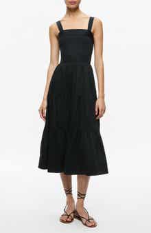 Alice + Olivia Saige Tiered Stretch Poplin Midi Dress