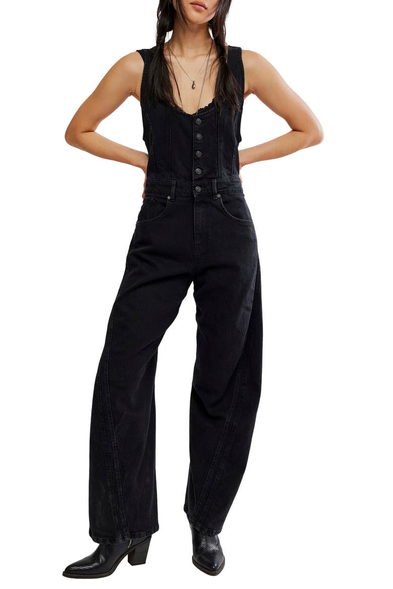 We The Free Corsica Jumpsuit, Main, color, RAVEN