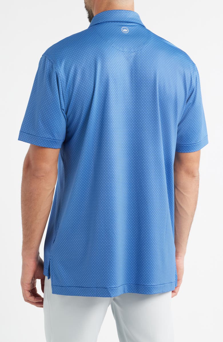 Peter Millar Axle Geometric Print Performance Jersey UPF50+ Polo, Alternate, color, Sport Navy