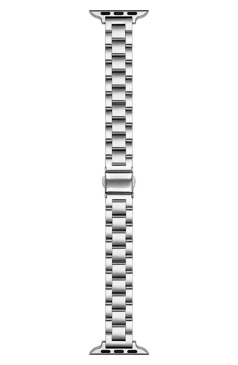 The Posh Tech Sloan Stainless Steel Apple Watch<sup>®</sup> Watchband, Main, color, Silver