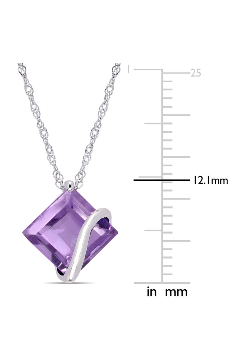 Julianna B. Gemstone Square Solitaire Necklace 10K, Alternate, color, Amethyst