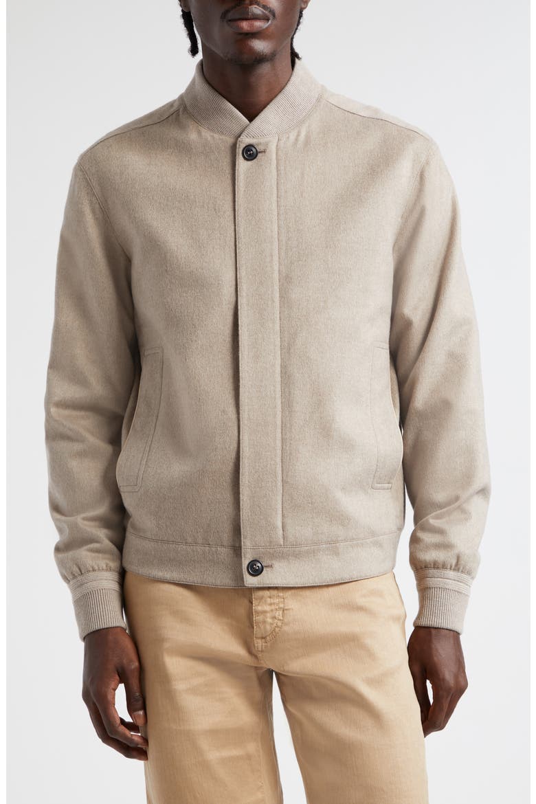 Oasi Cashmere Elements Bomber Jacket, Main, color, BEIGE