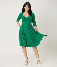 Unique Vintage 1950s Front Twist Swing Dress