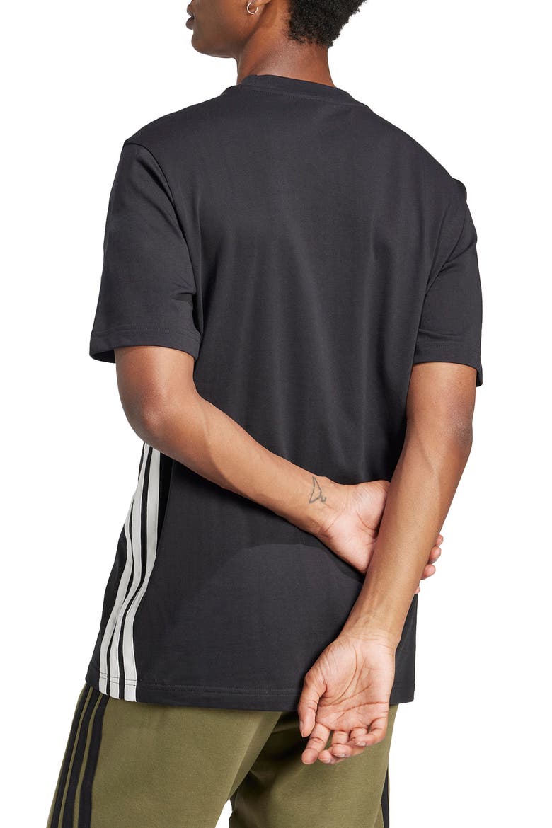 3-Stripes Cotton T-Shirt, Alternate, color, BLACK/WHIT