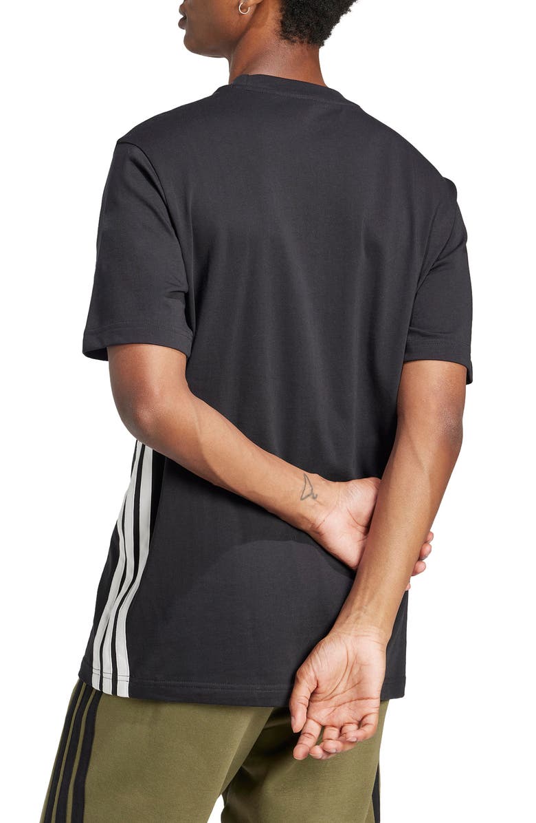 adidas 3-Stripes Cotton T-Shirt, Alternate, color, Black/ White
