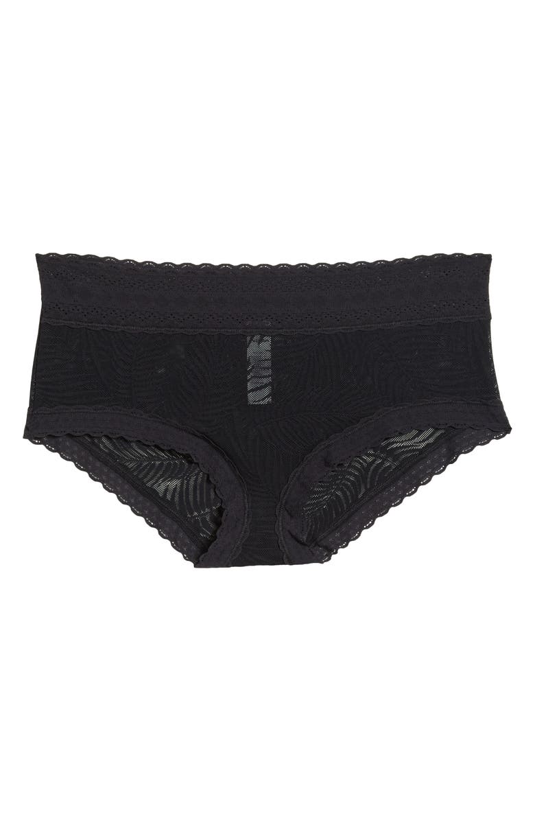 MeUndies Allover Lace Hipster Briefs, Alternate, color, Black Feather