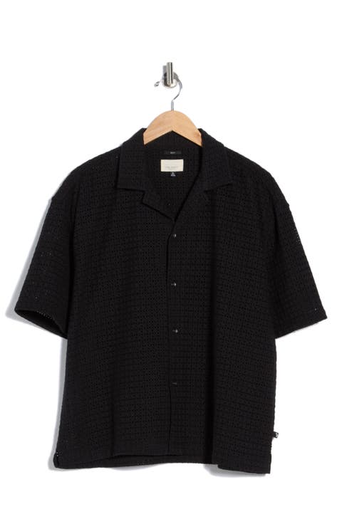 Boxy Eyelet Short Sleeve Shirt