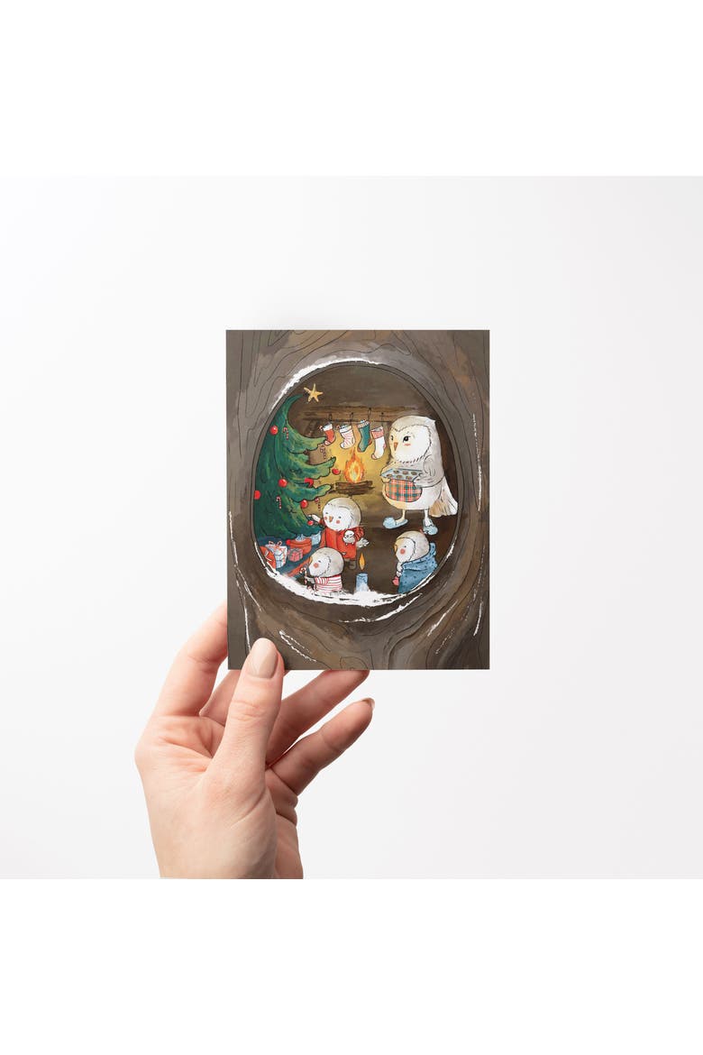 Winter/Holiday Greeting Card Pack Sets (3 ct) Merry Owls, Alternate, color, Multi-Pack