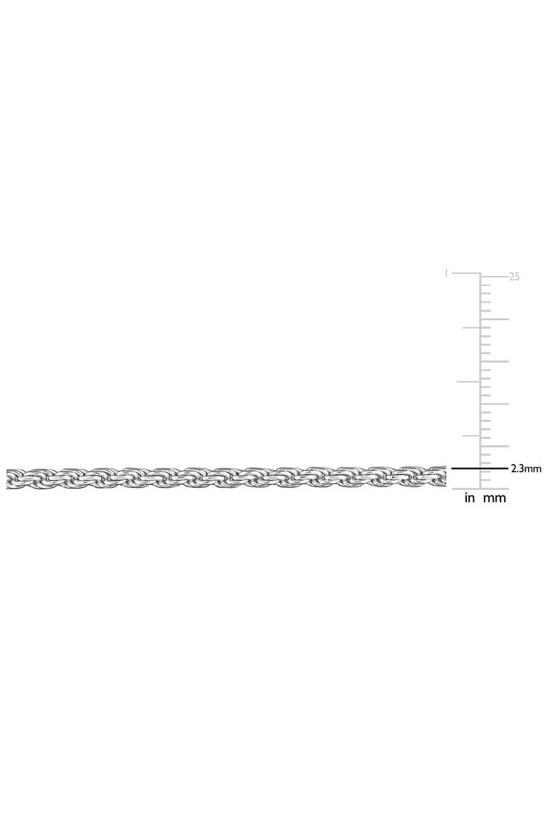 Diamond Cut Rope Chain Necklace, 2.30mm, Alternate, color, SILVER